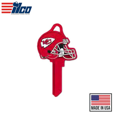 Ilco - NFL TeamKeys - Helmet Edition - Key Blank - Kansas City Chiefs - KW1 (5 Pack) Ilco - NFL TeamKeys - Helmet Edition - Key Blank - Kansas City Chiefs - KW1 (5 Pack)